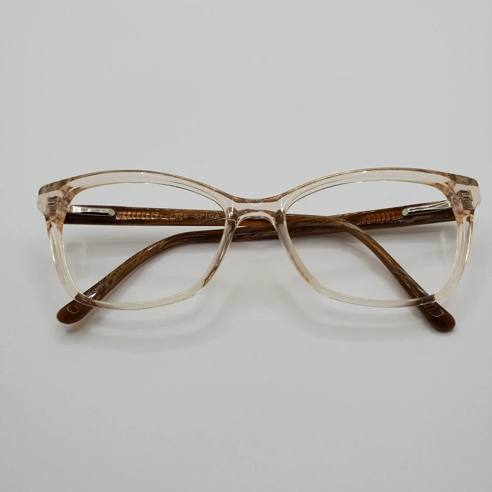Via Spiga Dulcina 600 Eyeglasses Frame Clear Brown Cat Eye Full Rim 52-16-135mm